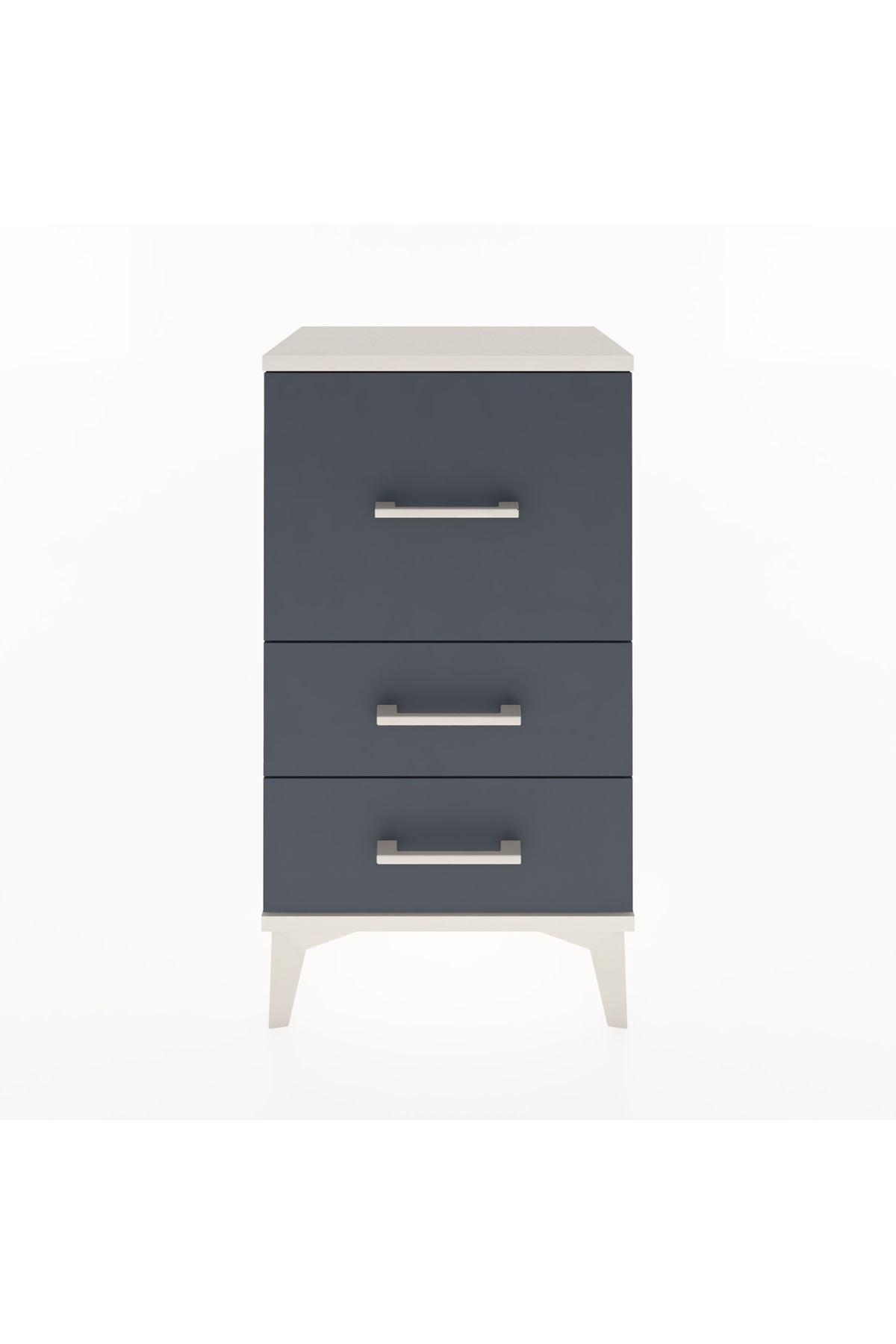 Arges Komodin 3 Çekmeceli 44x30x80 Aytaşı-Antrasit
