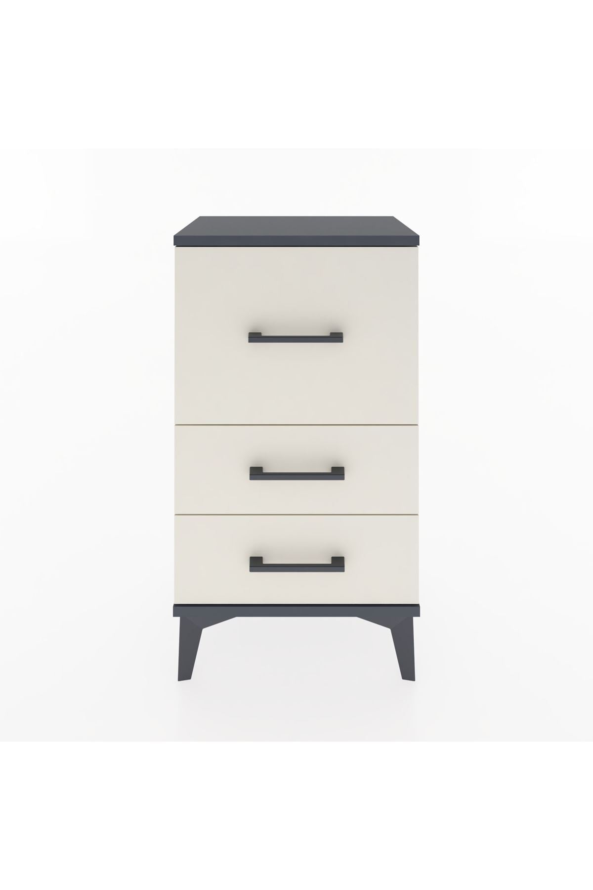 Arges Komodin 3 Çekmeceli 44x30x80 Antrasit-Aytaşı