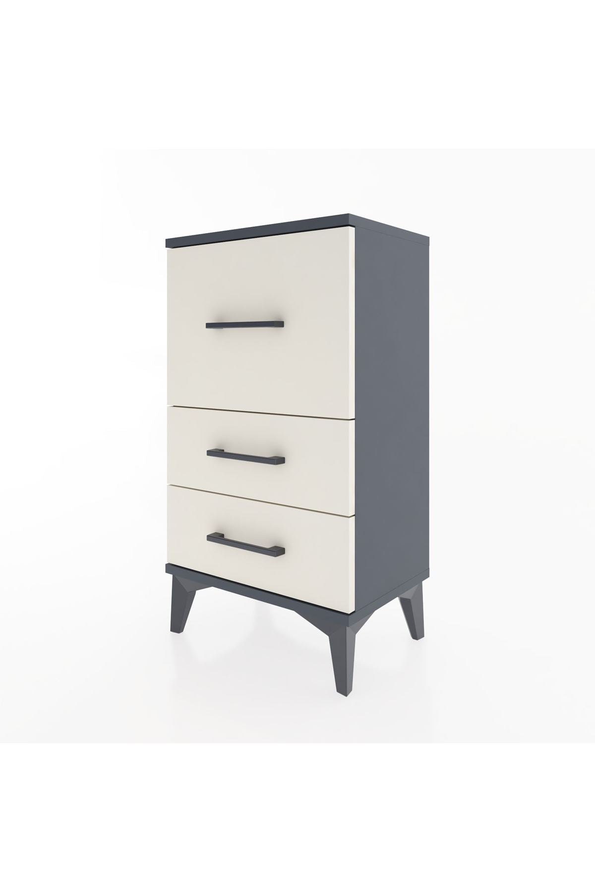 Arges Komodin 3 Çekmeceli 44x30x80 Antrasit-Aytaşı