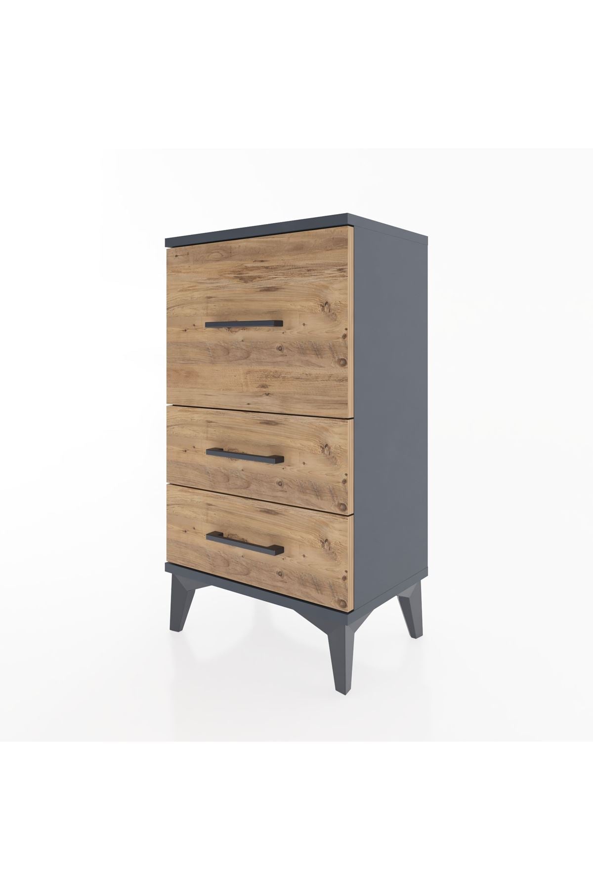 Arges Komodin 3 Çekmeceli 44x30x80 Antrasit-Çam