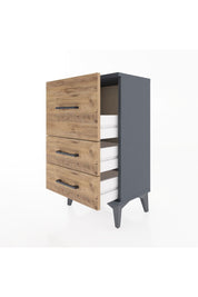 Arges Komodin 3 Çekmeceli 44x30x80 Antrasit-Çam