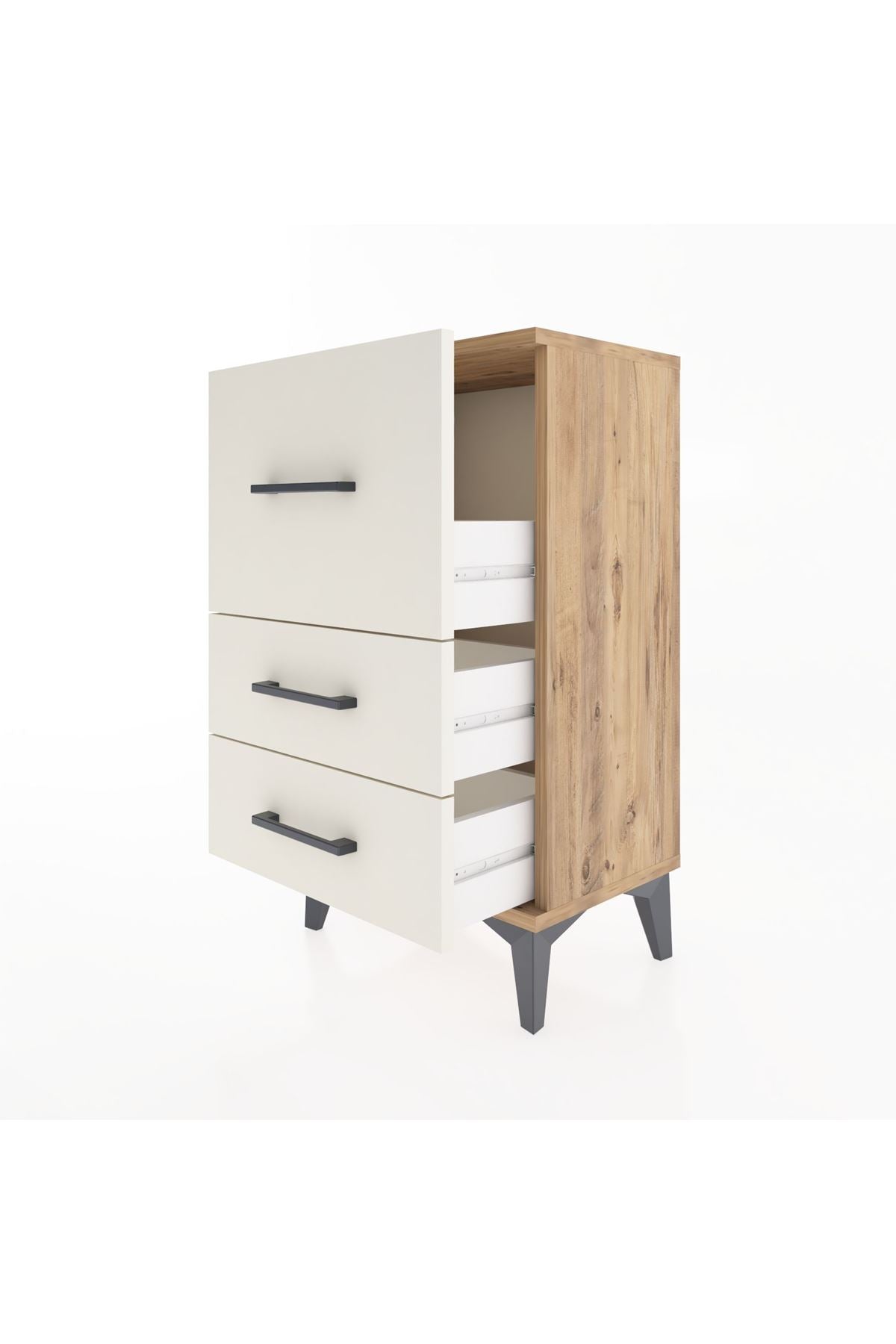 Arges Komodin 3 Çekmeceli 44x30x80 Çam-Aytaşı