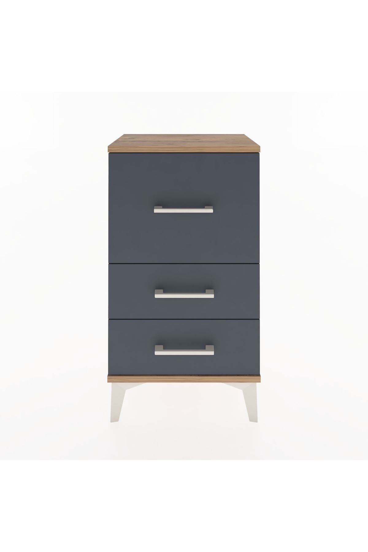 Arges Komodin 3 Çekmeceli 44x30x80 Çam-Antrasit