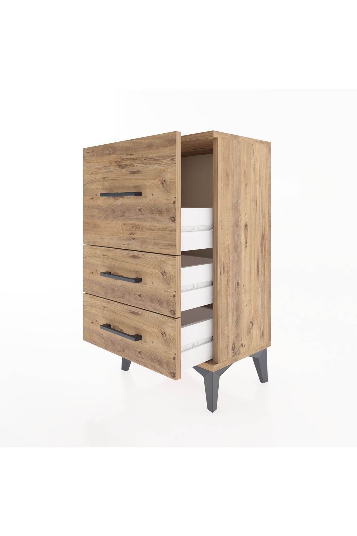 Arges Komodin 3 Çekmeceli 44x30x80 Çam-Çam