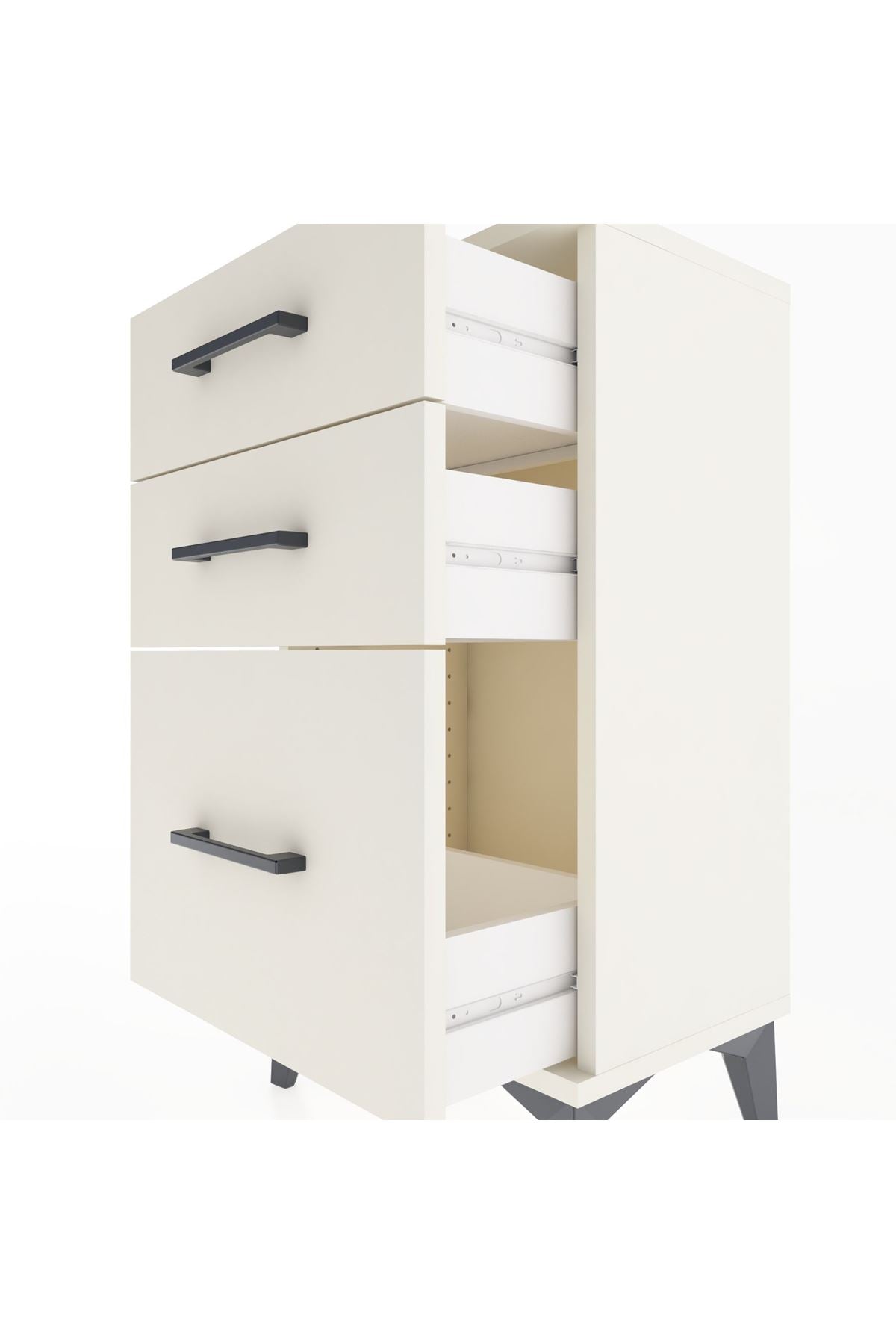 Arges Komodin 3 Çekmeceli 44x30x80 Aytaşı-Aytaşı