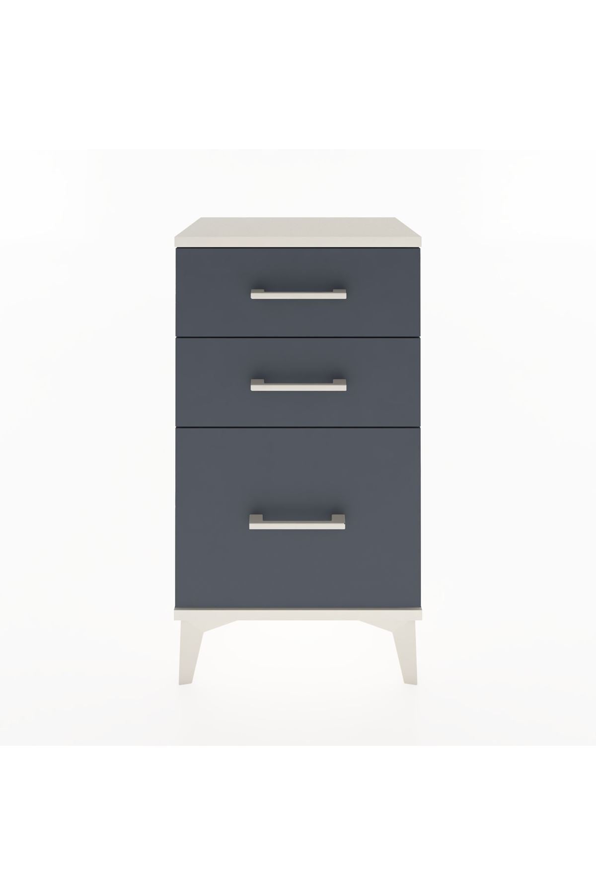 Arges Komodin 3 Çekmeceli 44x30x80 Aytaşı-Antrasit