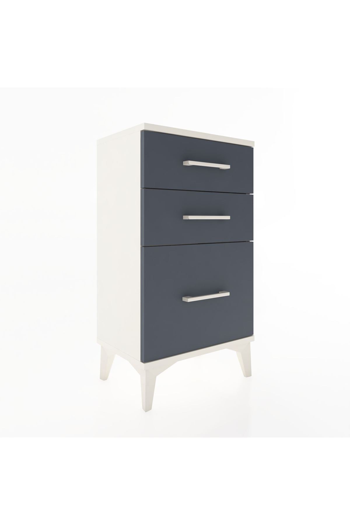 Arges Komodin 3 Çekmeceli 44x30x80 Aytaşı-Antrasit