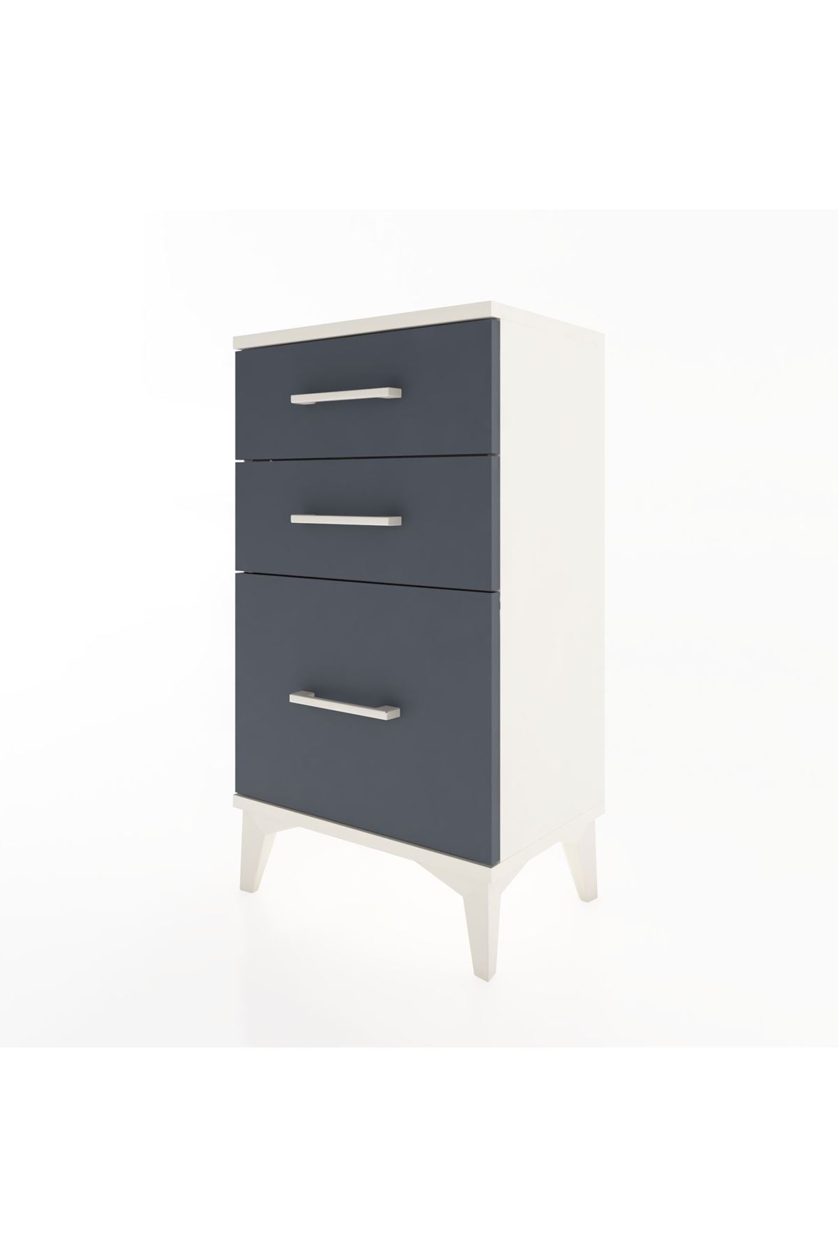 Arges Komodin 3 Çekmeceli 44x30x80 Aytaşı-Antrasit