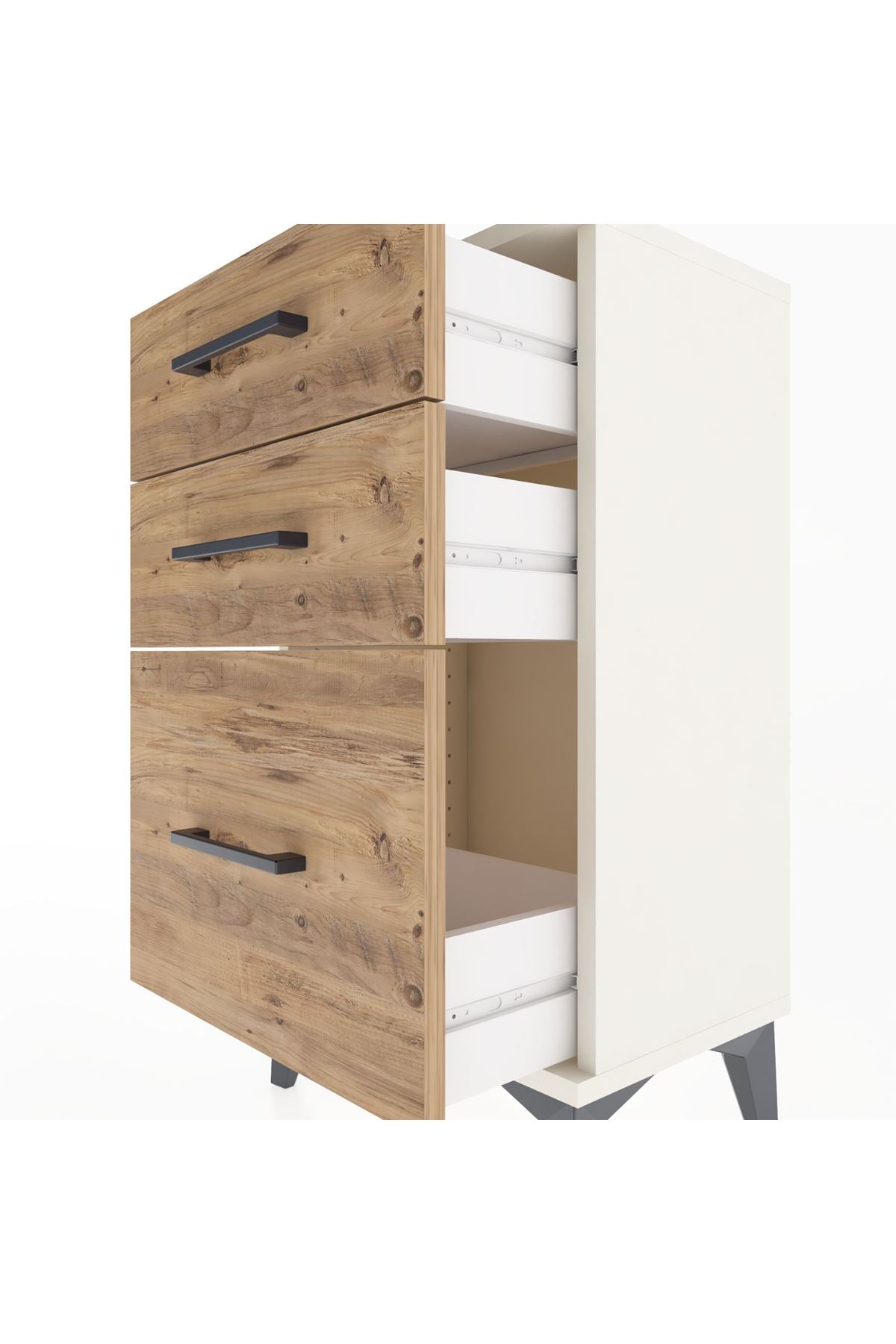 Arges Komodin 3 Çekmeceli 44x30x80 Aytaşı-Çam