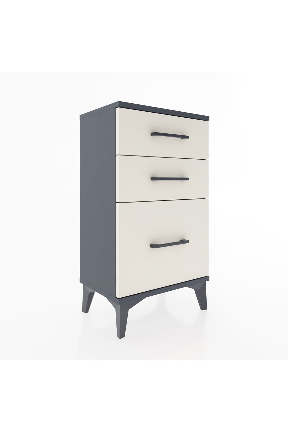 Arges Komodin 3 Çekmeceli 44x30x80 Antrasit-Aytaşı