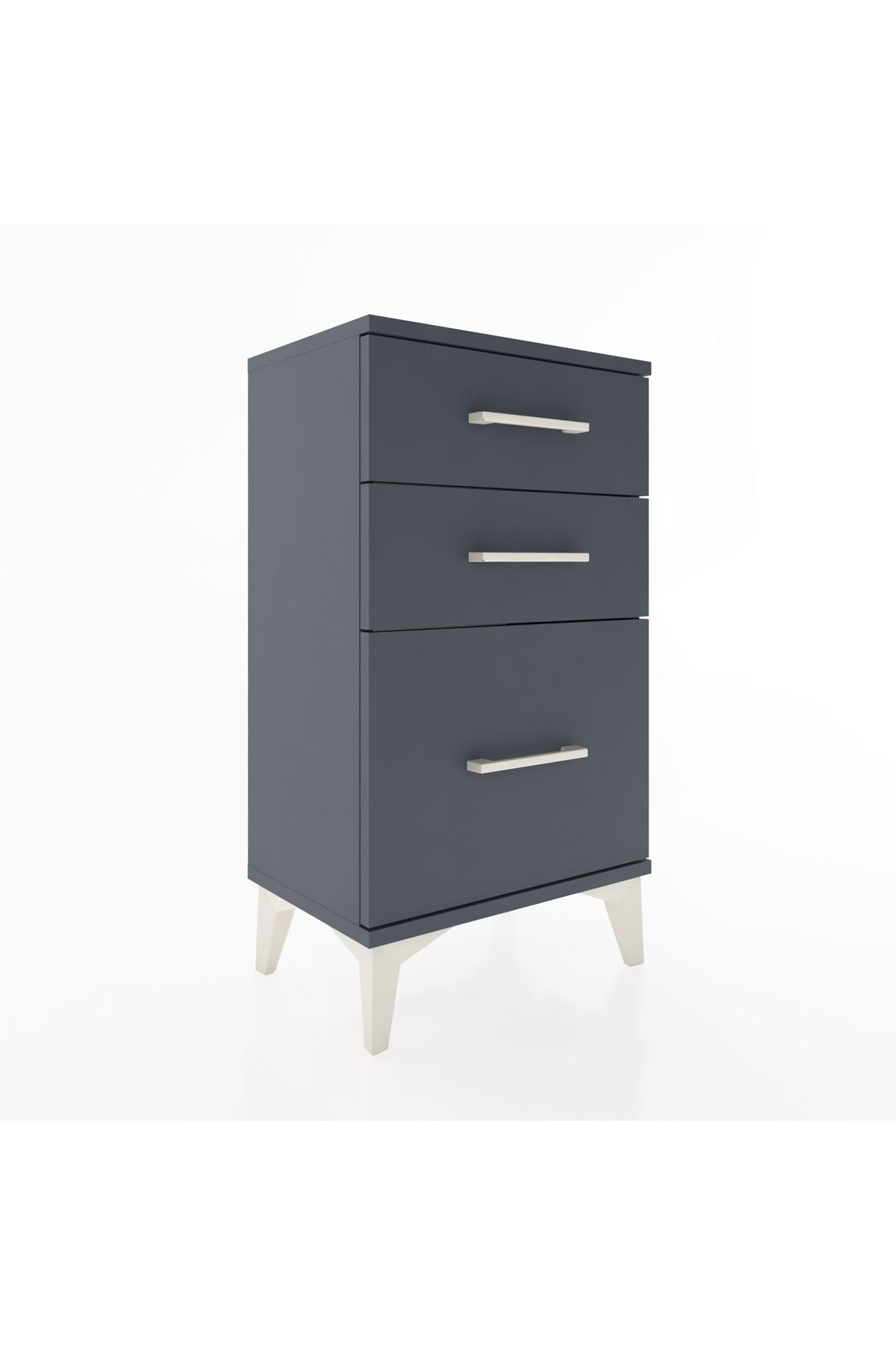 Arges Komodin 3 Çekmeceli 44x30x80 Antrasit-Antrasit