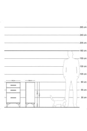 Arges Komodin 3 Çekmeceli 44x30x80 Antrasit-Antrasit