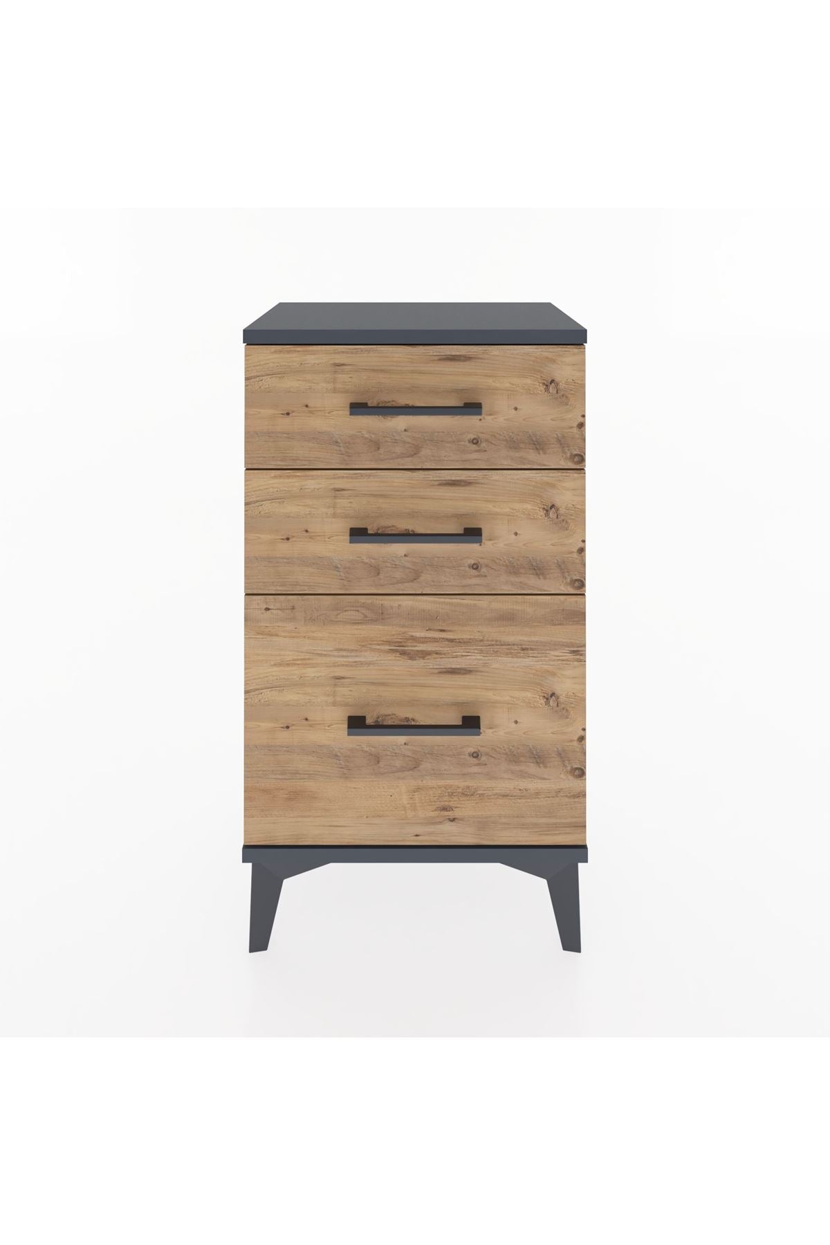 Arges Komodin 3 Çekmeceli 44x30x80 Antrasit-Çam