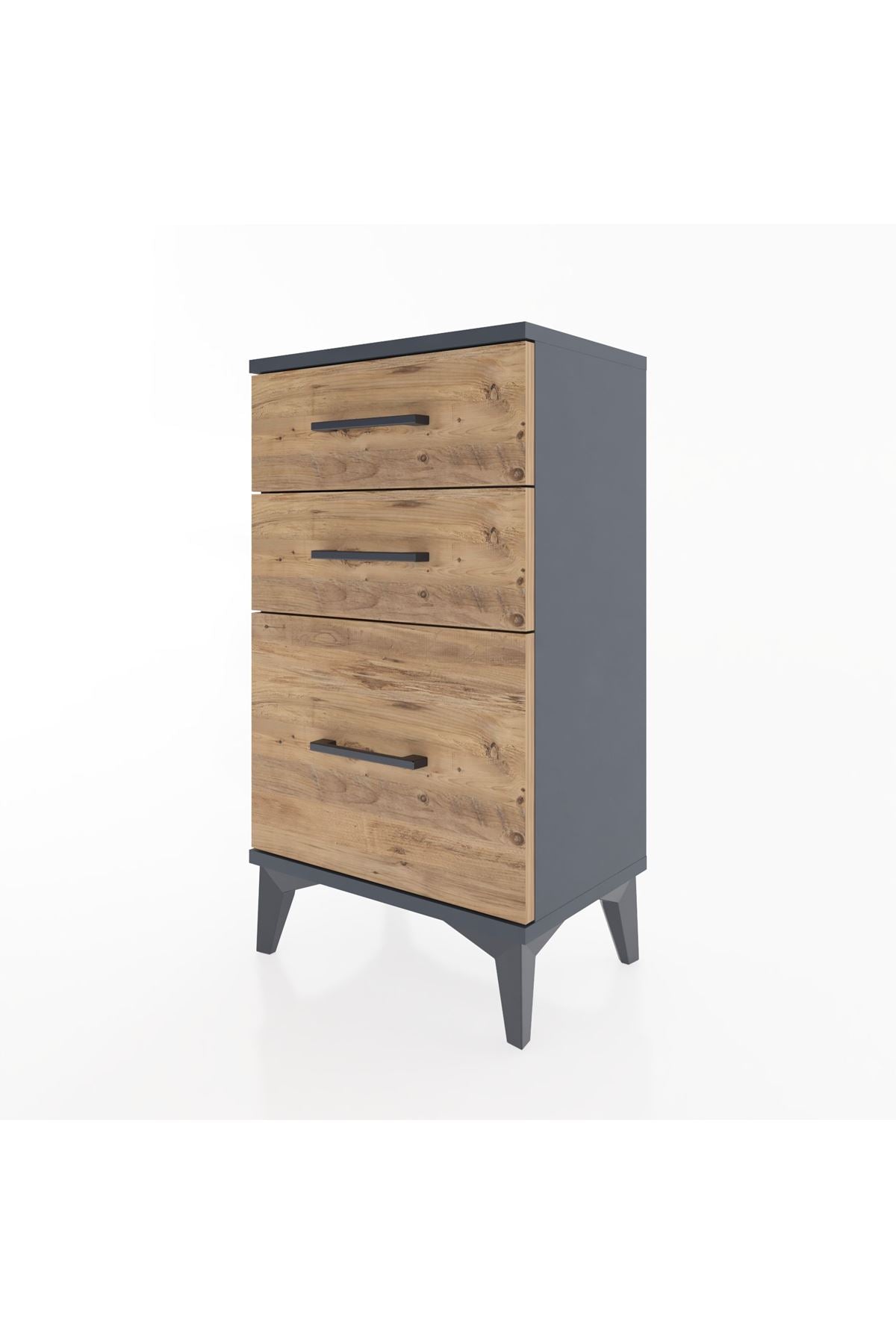 Arges Komodin 3 Çekmeceli 44x30x80 Antrasit-Çam