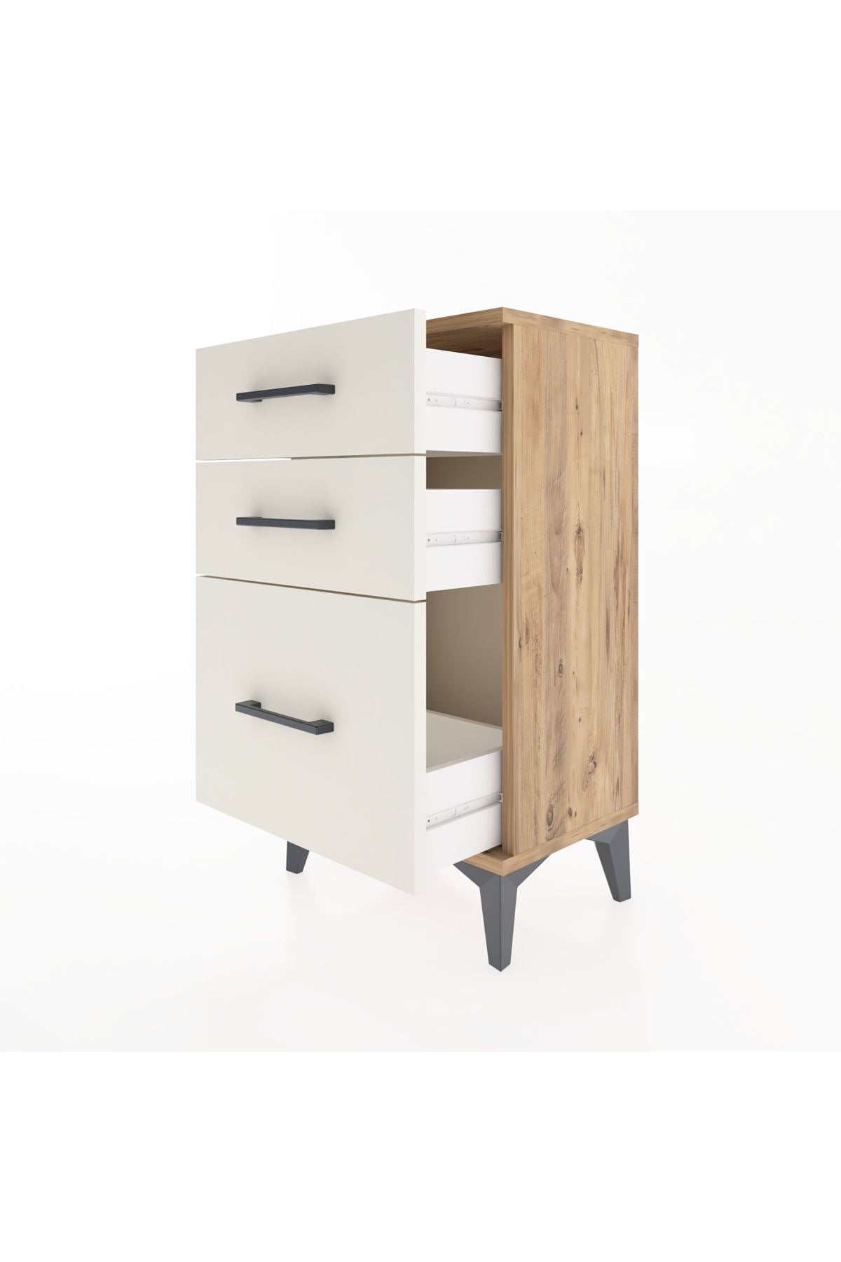 Arges Komodin 3 Çekmeceli 44x30x80 Çam-Aytaşı