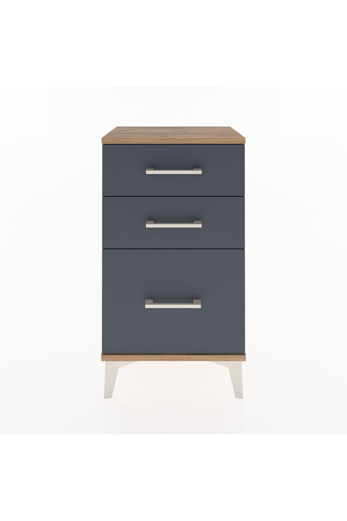 Arges Komodin 3 Çekmeceli 44x30x80 Çam-Antrasit