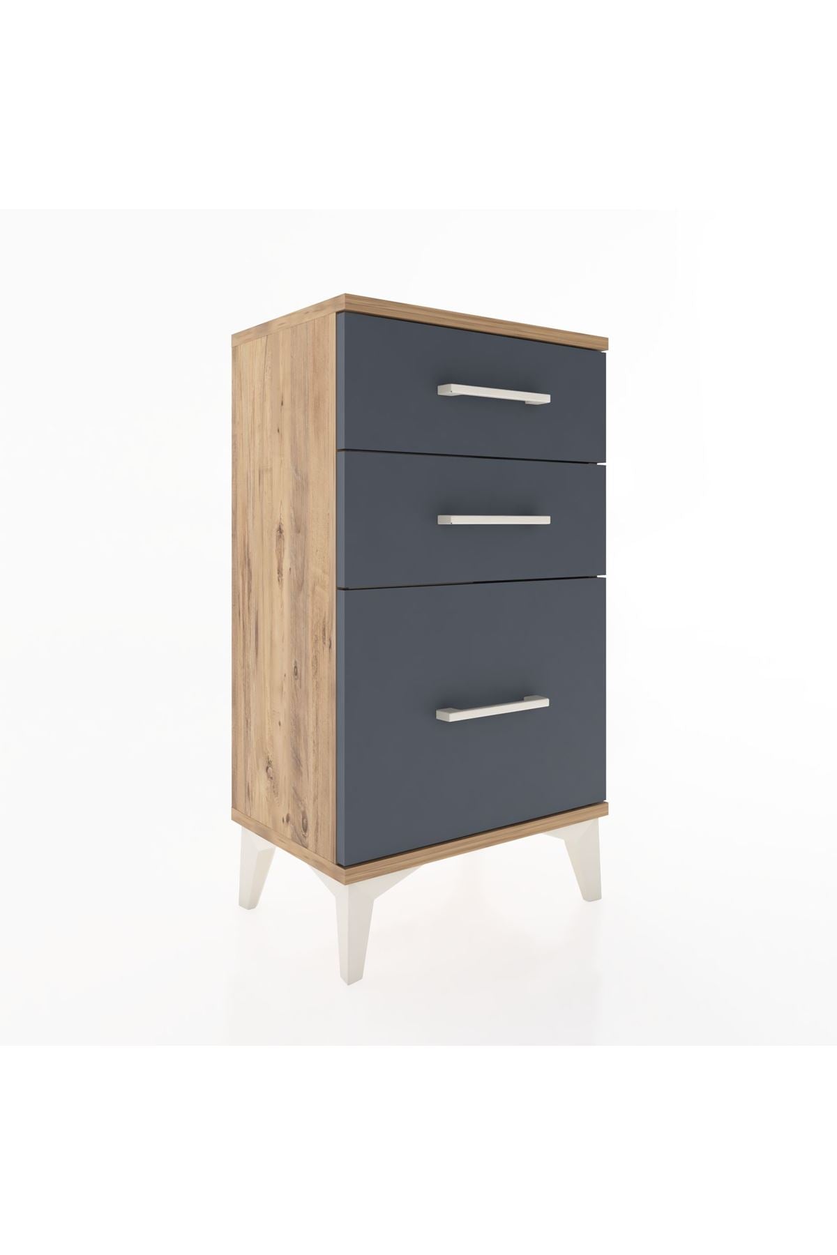 Arges Komodin 3 Çekmeceli 44x30x80 Çam-Antrasit