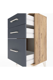 Arges Komodin 3 Çekmeceli 44x30x80 Çam-Antrasit