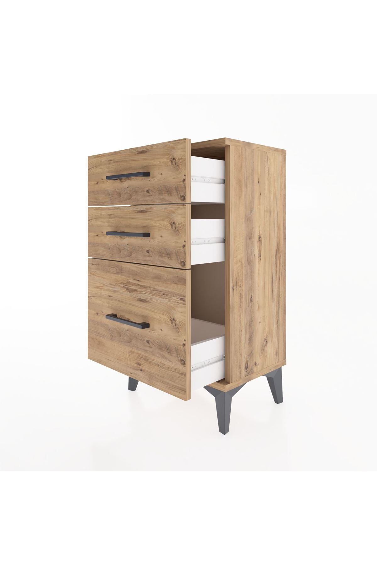 Arges Komodin 3 Çekmeceli 44x30x80 Çam-Çam