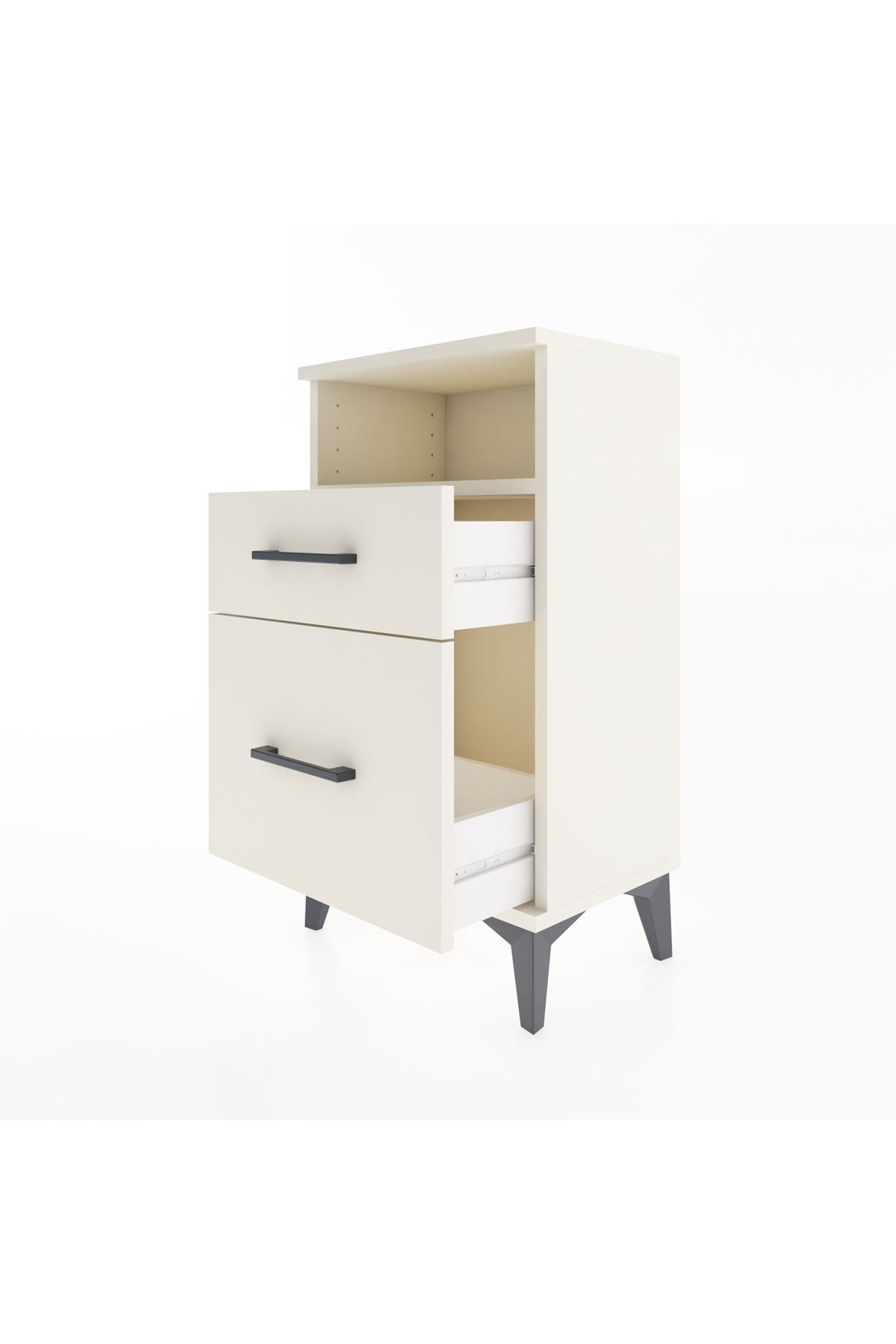 Arges Komodin Tek Raflı 2 Çekmeceli 44x30x80 Aytaşı-Aytaşı