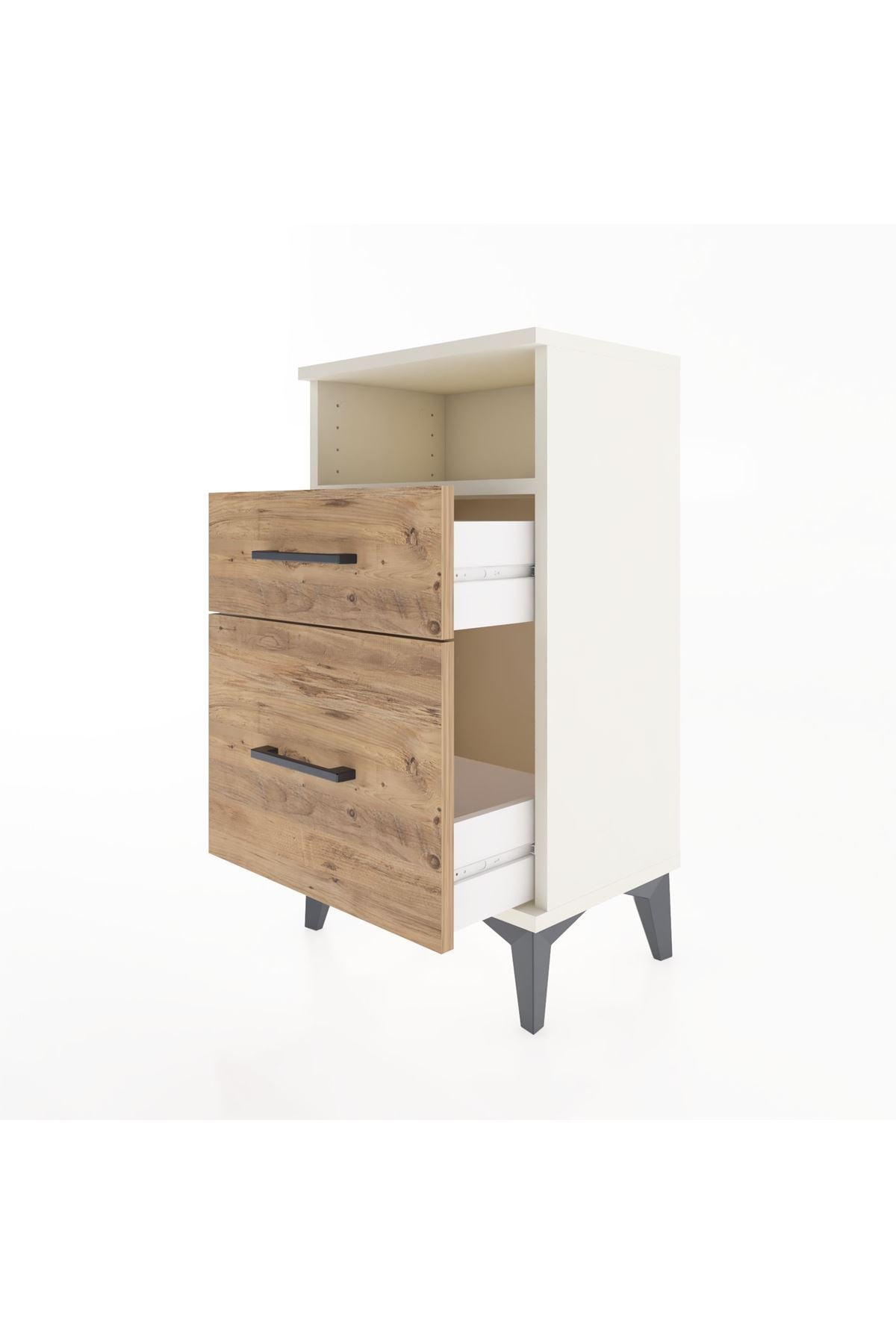 Arges Komodin Tek Raflı 2 Çekmeceli 44x30x80 Aytaşı-Çam