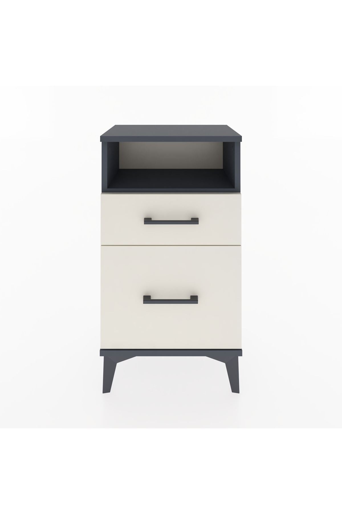 Arges Komodin Tek Raflı 2 Çekmeceli 44x30x80 Antrasit-Aytaşı