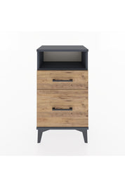 Arges Komodin Tek Raflı 2 Çekmeceli 44x30x80 Antrasit-Çam