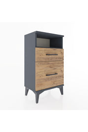 Arges Komodin Tek Raflı 2 Çekmeceli 44x30x80 Antrasit-Çam