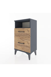 Arges Komodin Tek Raflı 2 Çekmeceli 44x30x80 Antrasit-Çam