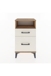 Arges Komodin Tek Raflı 2 Çekmeceli 44x30x80 Çam-Aytaşı