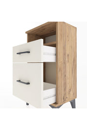 Arges Komodin Tek Raflı 2 Çekmeceli 44x30x80 Çam-Aytaşı
