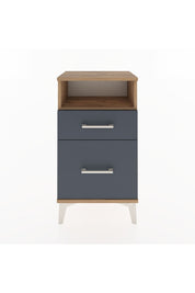 Arges Komodin Tek Raflı 2 Çekmeceli 44x30x80 Çam-Antrasit