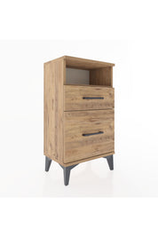 Arges Komodin Tek Raflı 2 Çekmeceli 44x30x80 Çam-Çam