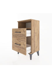 Arges Komodin Tek Raflı 2 Çekmeceli 44x30x80 Çam-Çam