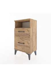 Arges Komodin Tek Raflı 2 Çekmeceli 44x30x80 Çam-Çam