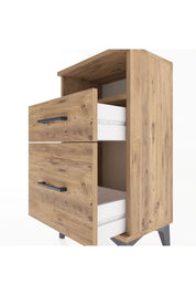 Arges Komodin Tek Raflı 2 Çekmeceli 44x30x80 Çam-Çam