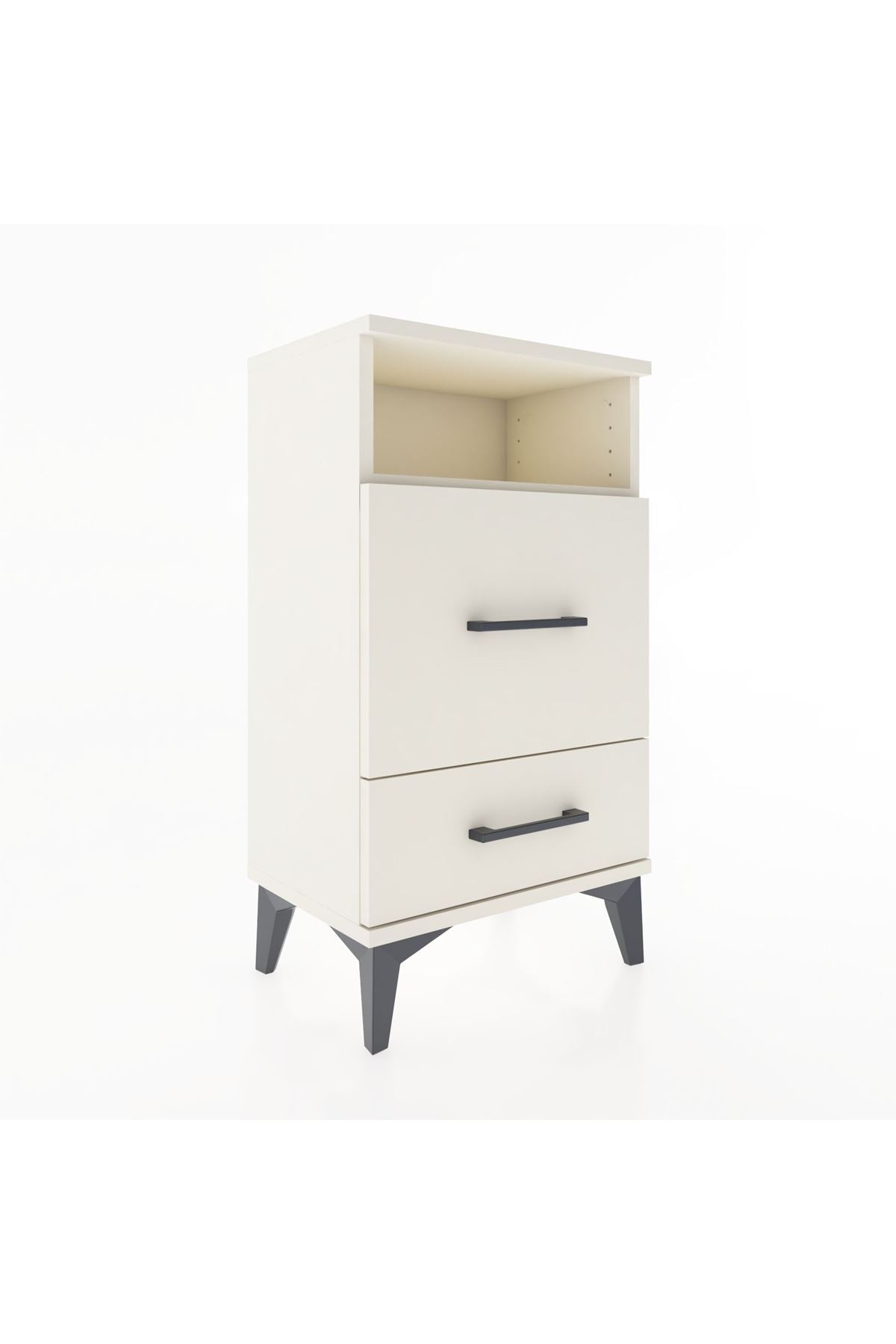 Arges Komodin Tek Raflı 2 Çekmeceli 44x30x80 Aytaşı-Aytaşı