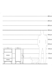 Arges Komodin Tek Raflı 2 Çekmeceli 44x30x80 Aytaşı-Aytaşı