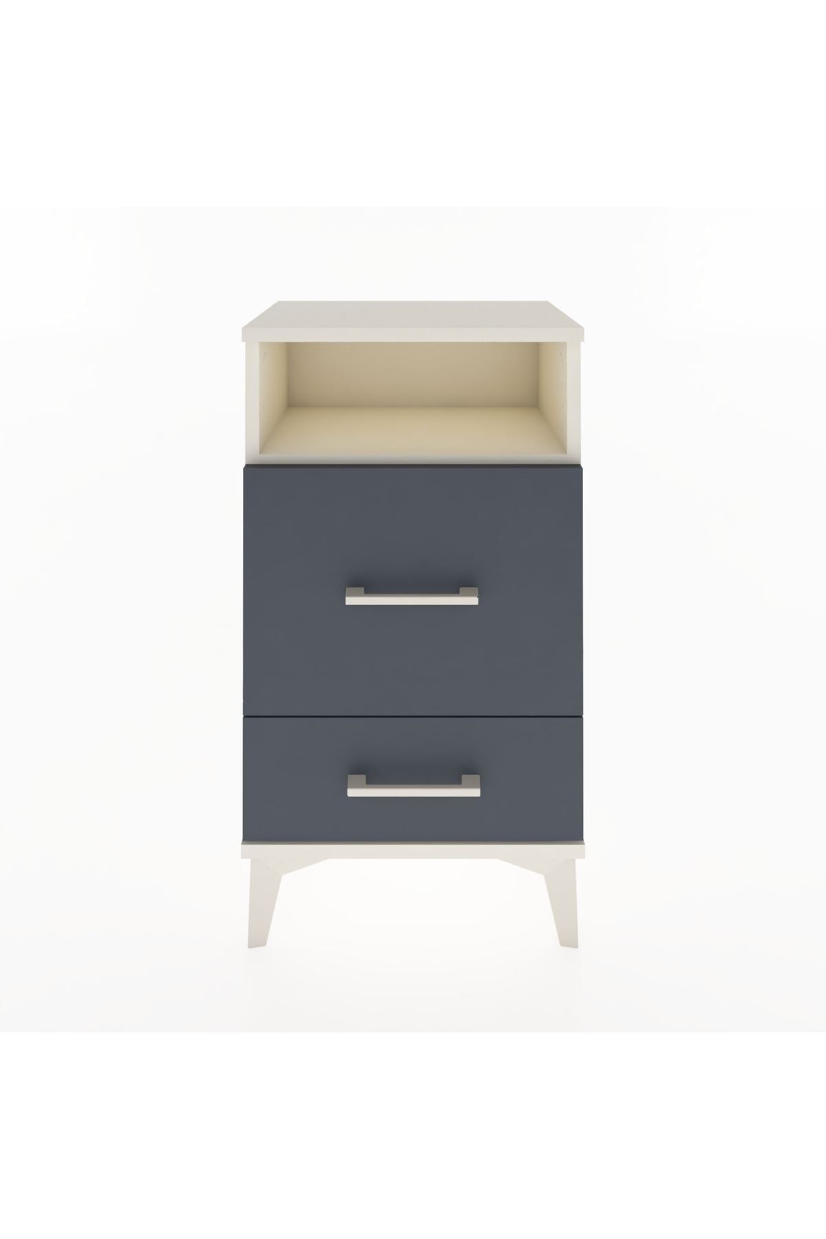 Arges Komodin Tek Raflı 2 Çekmeceli 44x30x80 Aytaşı-Antrasit