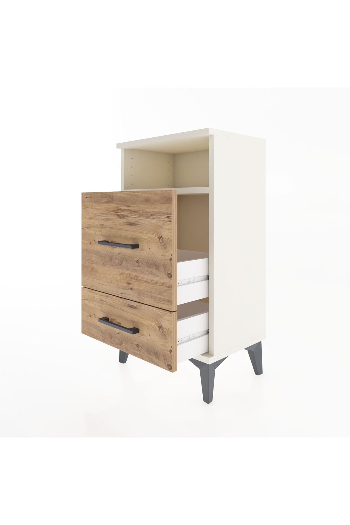 Arges Komodin Tek Raflı 2 Çekmeceli 44x30x80 Aytaşı-Çam