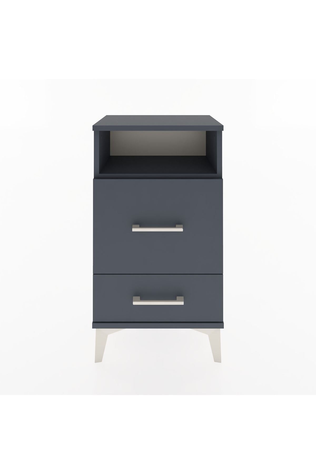 Arges Komodin Tek Raflı 2 Çekmeceli 44x30x80 Antrasit-Antrasit