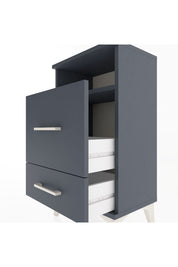 Arges Komodin Tek Raflı 2 Çekmeceli 44x30x80 Antrasit-Antrasit