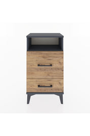 Arges Komodin Tek Raflı 2 Çekmeceli 44x30x80 Antrasit-Çam