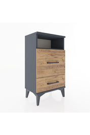 Arges Komodin Tek Raflı 2 Çekmeceli 44x30x80 Antrasit-Çam