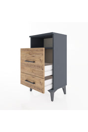Arges Komodin Tek Raflı 2 Çekmeceli 44x30x80 Antrasit-Çam