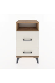 Arges Komodin Tek Raflı 2 Çekmeceli 44x30x80 Çam-Aytaşı