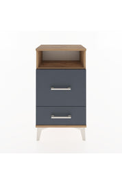 Arges Komodin Tek Raflı 2 Çekmeceli 44x30x80 Çam-Antrasit