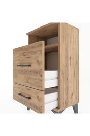 Arges Komodin Tek Raflı 2 Çekmeceli 44x30x80 Çam-Çam