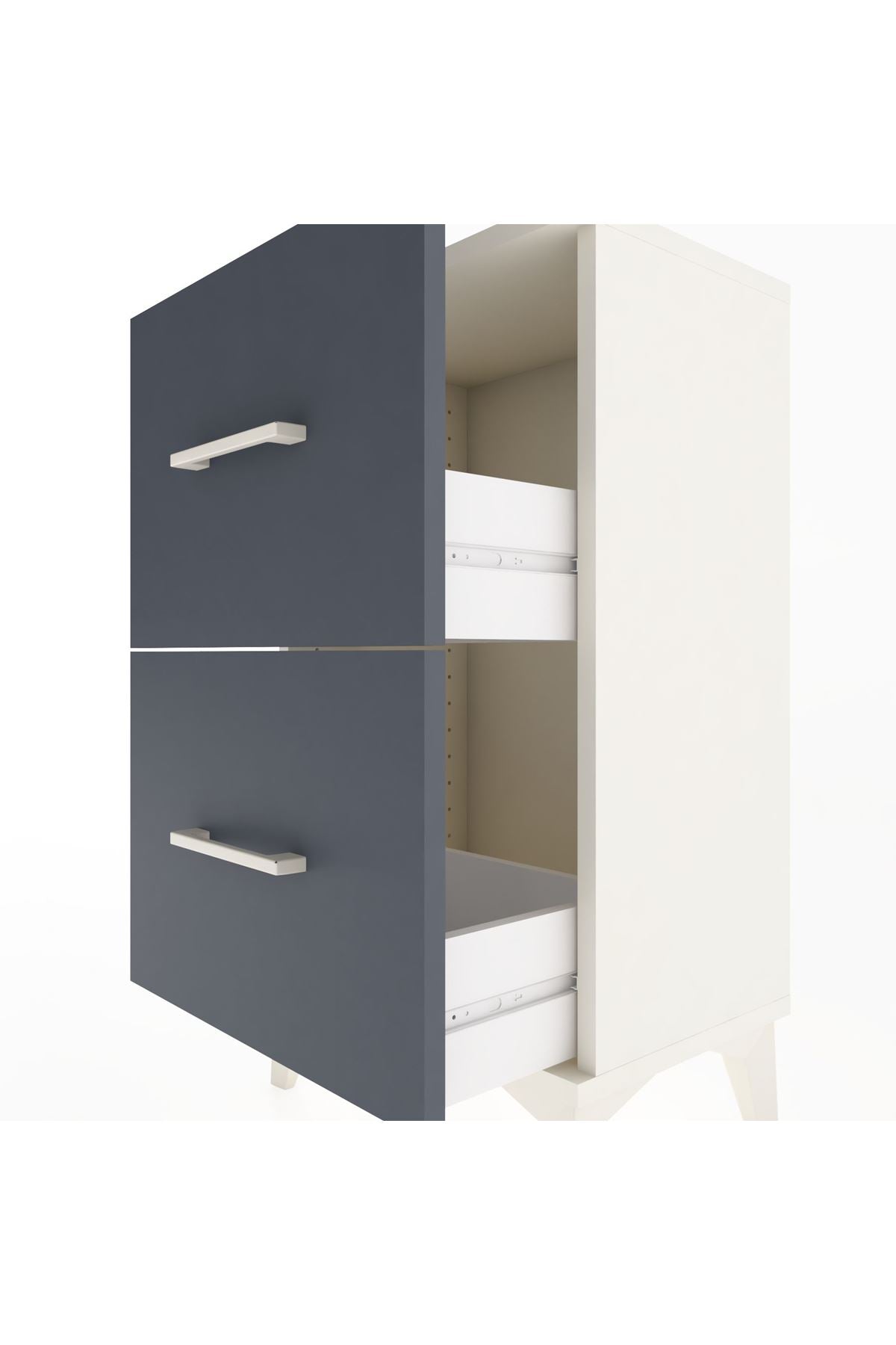 Arges Komodin 2 Çekmeceli 44x30x80 Aytaşı-Antrasit