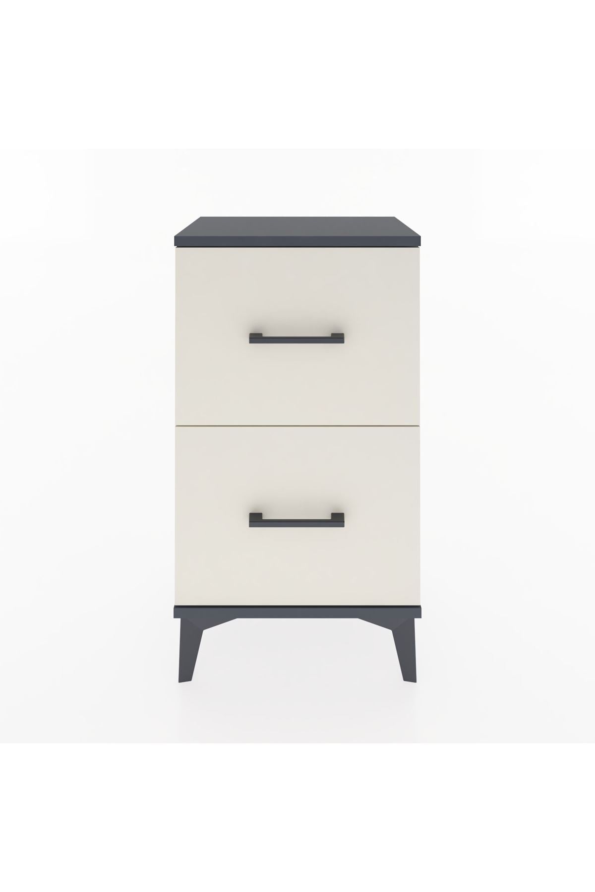 Arges Komodin 2 Çekmeceli 44x30x80 Antrasit-Aytaşı